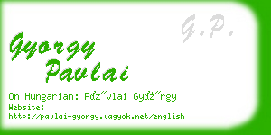 gyorgy pavlai business card